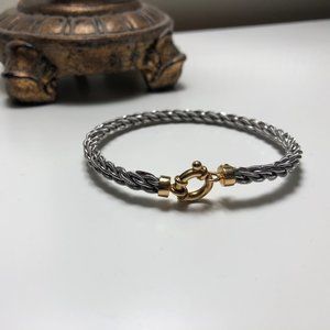 Classic chain knot bracelet with 18K gold accent